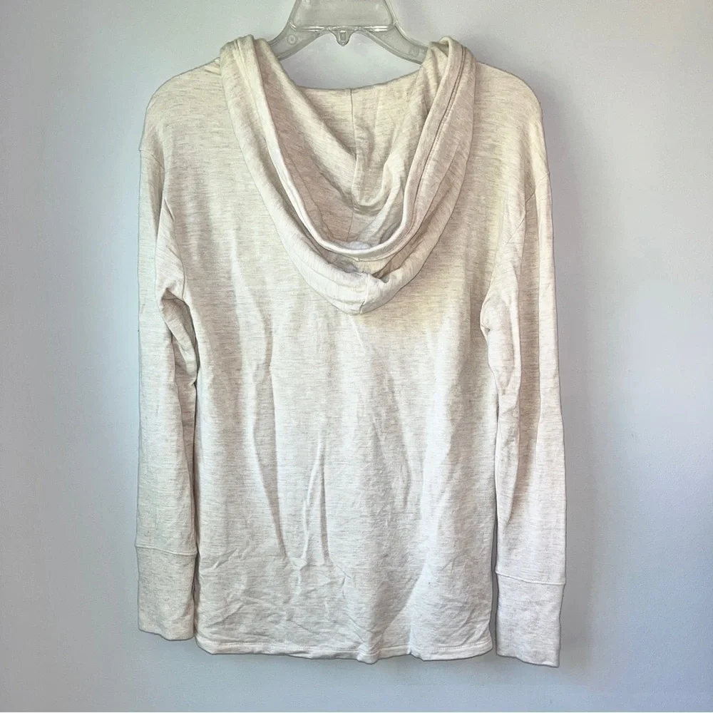 Athleta Cream Studio Split Neck Hoodie